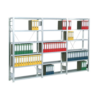 Aktenregal, Büroregal - mit Tiefenriegel