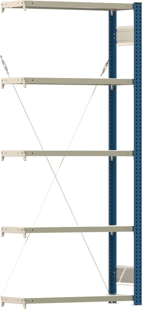 Fachbodenregal BERT - Breite: 87,5 cm - Tiefe: 30 cm - Höhe: 200 cm - 5 Böden - Anbauregal