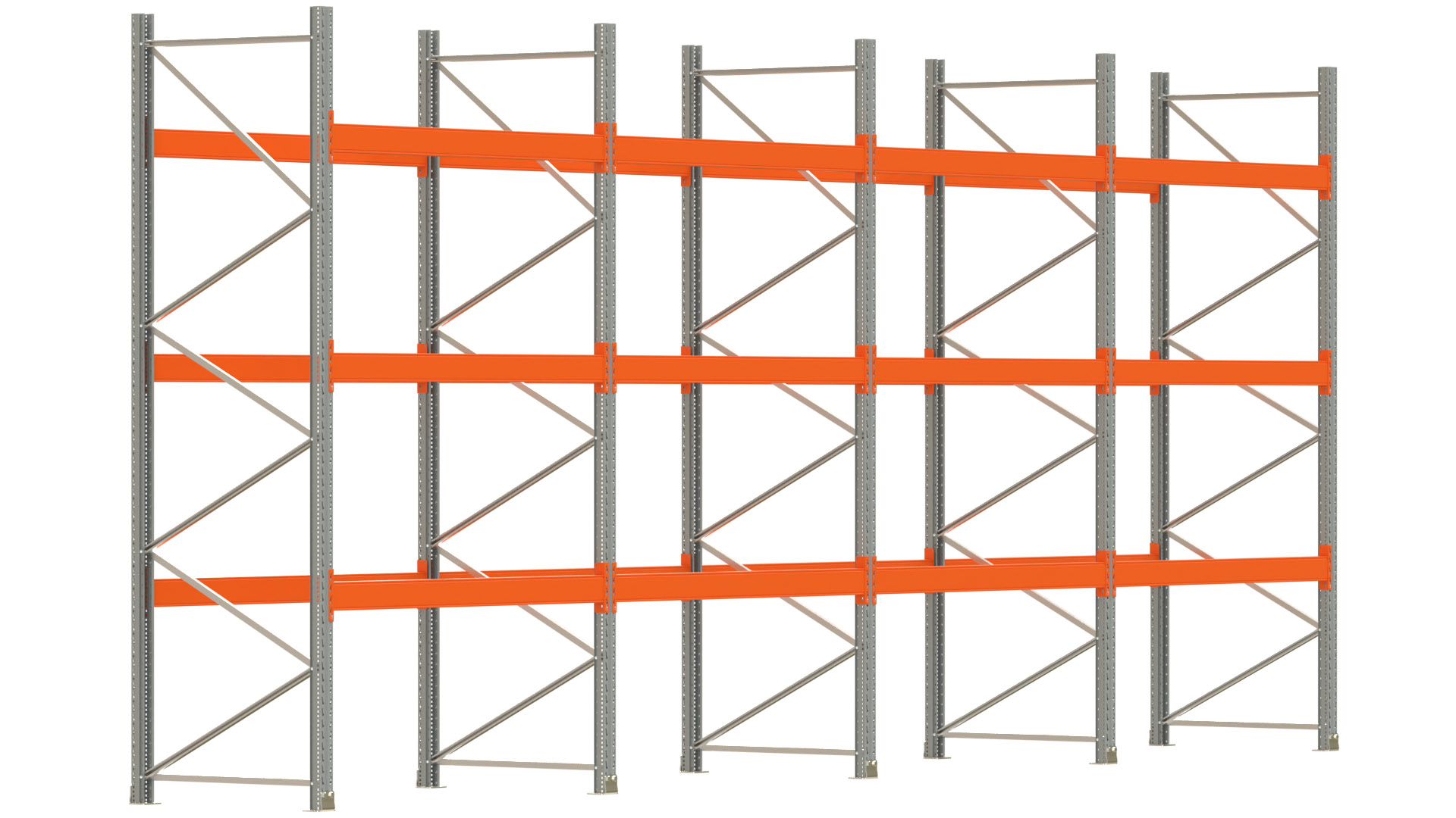 Palettenregal ARTUS - Breite 802,5 cm - Höhe 350 cm - Tiefe 110 cm - Fachlast 2000 kg - 32 Palettenstellplätze