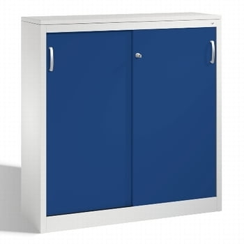 Aktenschrank mit Schiebetüren, Büroschrank, Stahlschrank