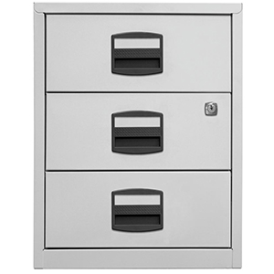 Rollcontainer, BxTxH 413x400x528 mm, 3 Schubladen, lichtgrau