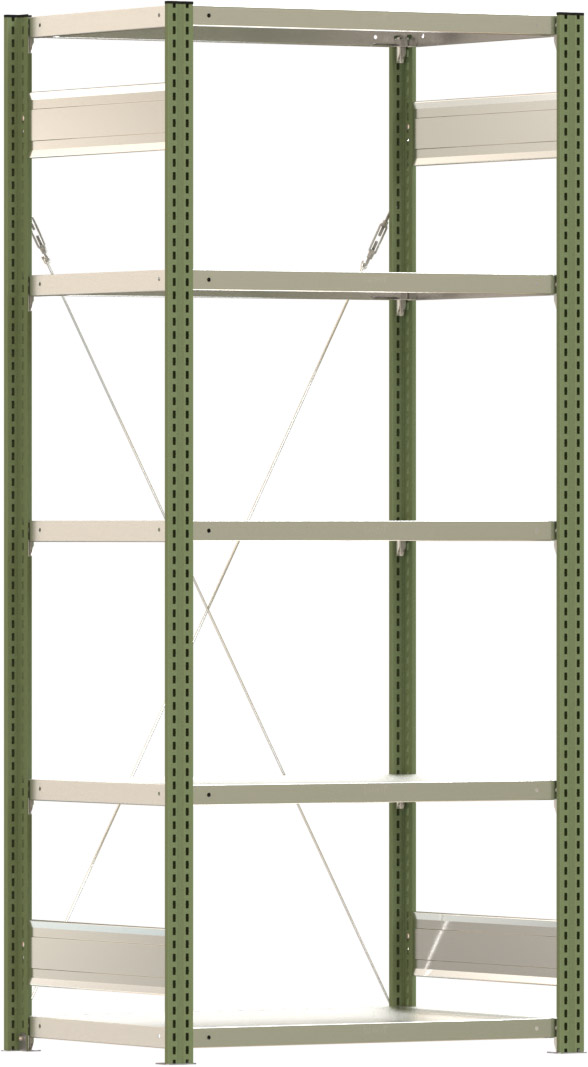 Fachbodenregal BERT - Breite: 87,5 cm - Tiefe: 60 cm - Höhe: 200 cm - 5 Böden - Grundregal