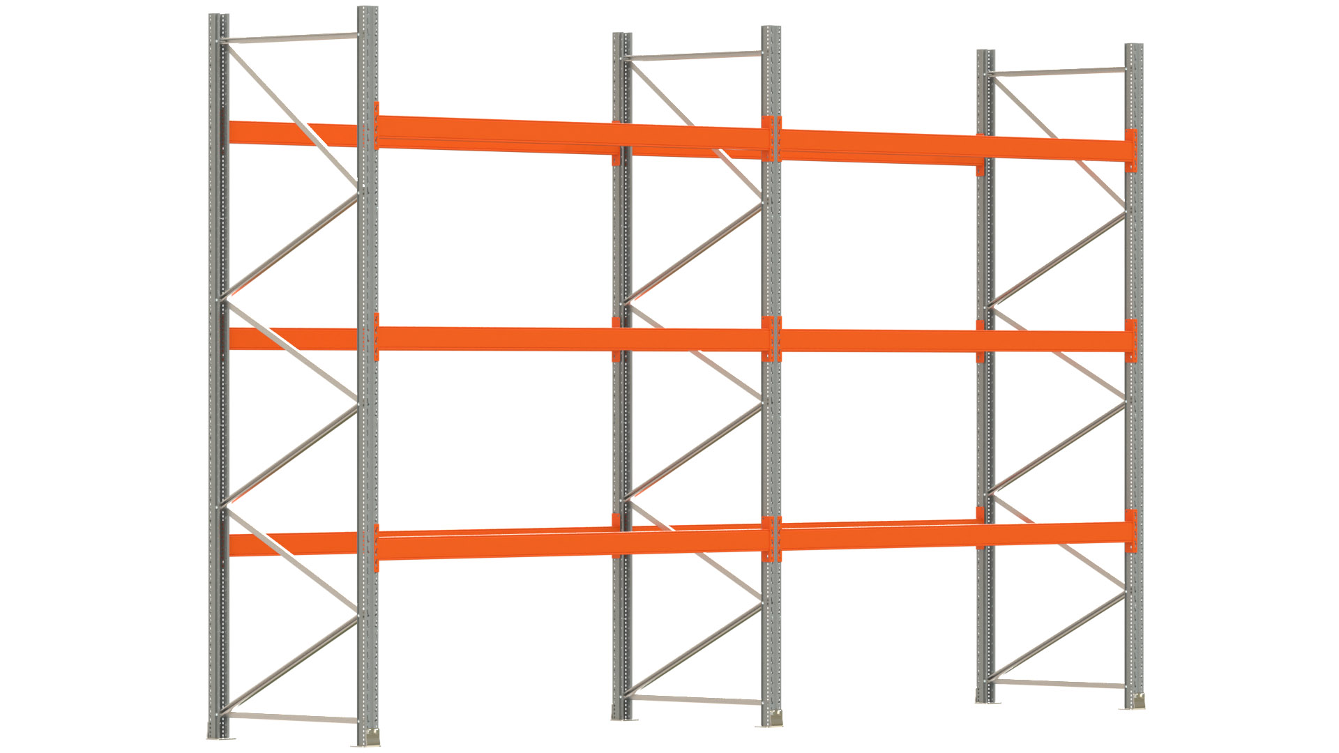 Palettenregal ARTUS - Breite 565,5 cm - Höhe 350 cm - Tiefe 110 cm - Fachlast 2000 kg - 24 Palettenstellplätze
