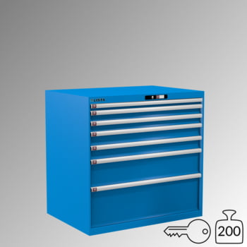 Lista Schubladenschrank - 14.516.010 - 1.000x1.023x725 mm (HxBxT) - 7 Schubladen - 200 kg - Key Lock - lichtblau (RAL 5012)