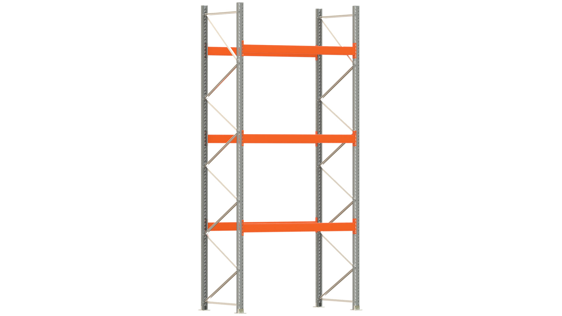 Palettenregal ARTUS - Breite 207 cm - Höhe 450 cm - Tiefe 110 cm - Fachlast 3000 kg - 8 Palettenstellplätze