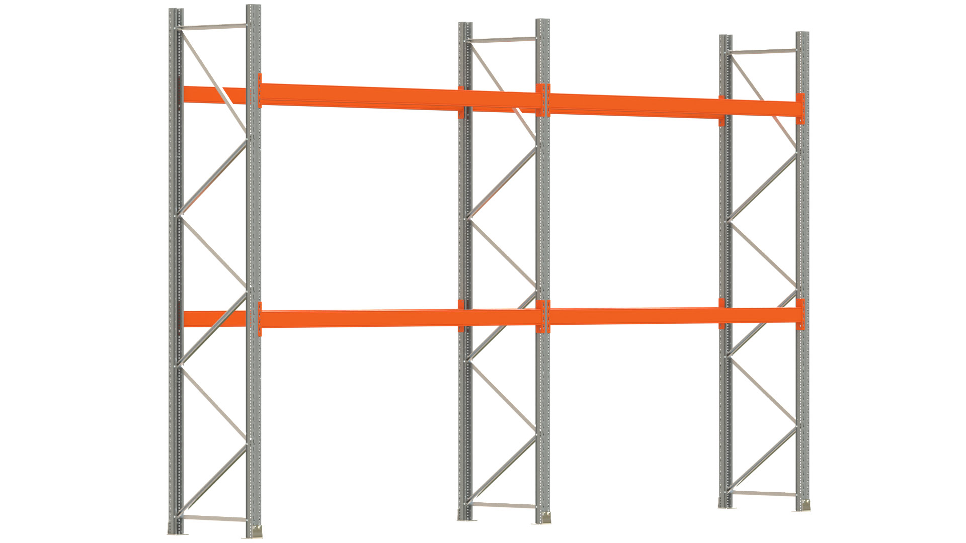 Palettenregal ARTUS - Breite 565,5 cm - Höhe 350 cm - Tiefe 80 cm - Fachlast 2000 kg - 12 Palettenstellplätze