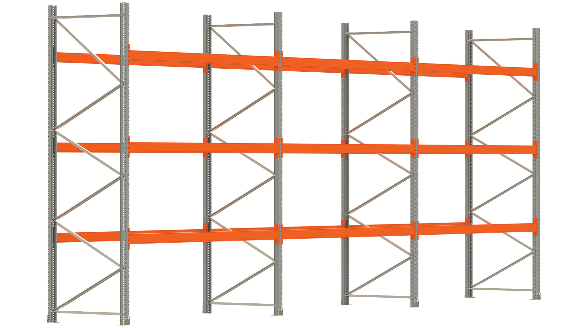 Palettenregal ARTUS - Breite 844 cm - Höhe 350 cm - Tiefe 110 cm - Fachlast 2000 kg - 36 Palettenstellplätze