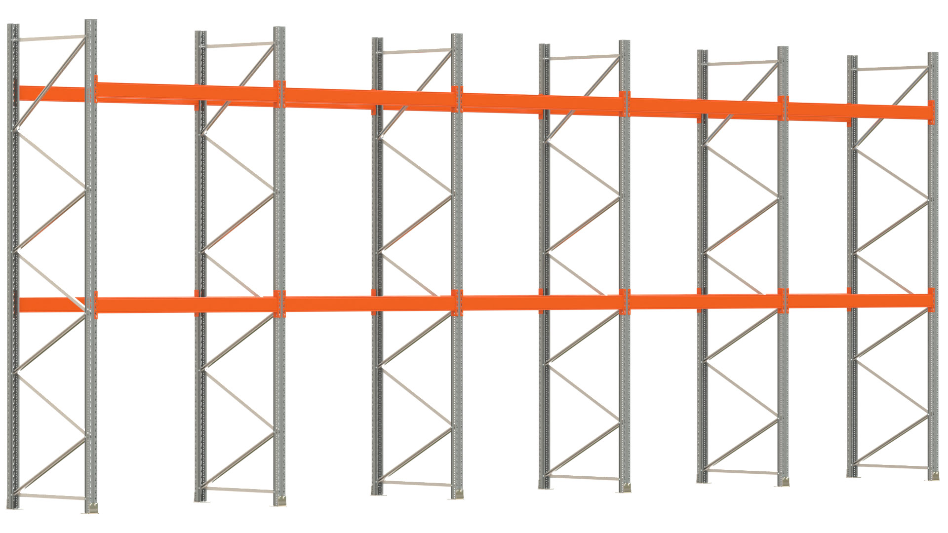 Palettenregal ARTUS - Breite 1001 cm - Höhe 400 cm - Tiefe 110 cm - Fachlast 2000 kg - 30 Palettenstellplätze