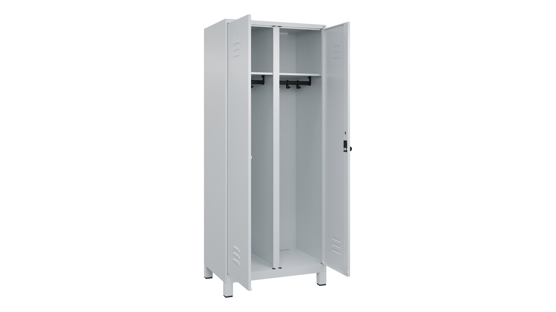 Doppelspind - schwarz weiß Trennung,  Breite 80 cm,  Höhe 195 cm,  Tiefe 50 cm,  2 Abteile