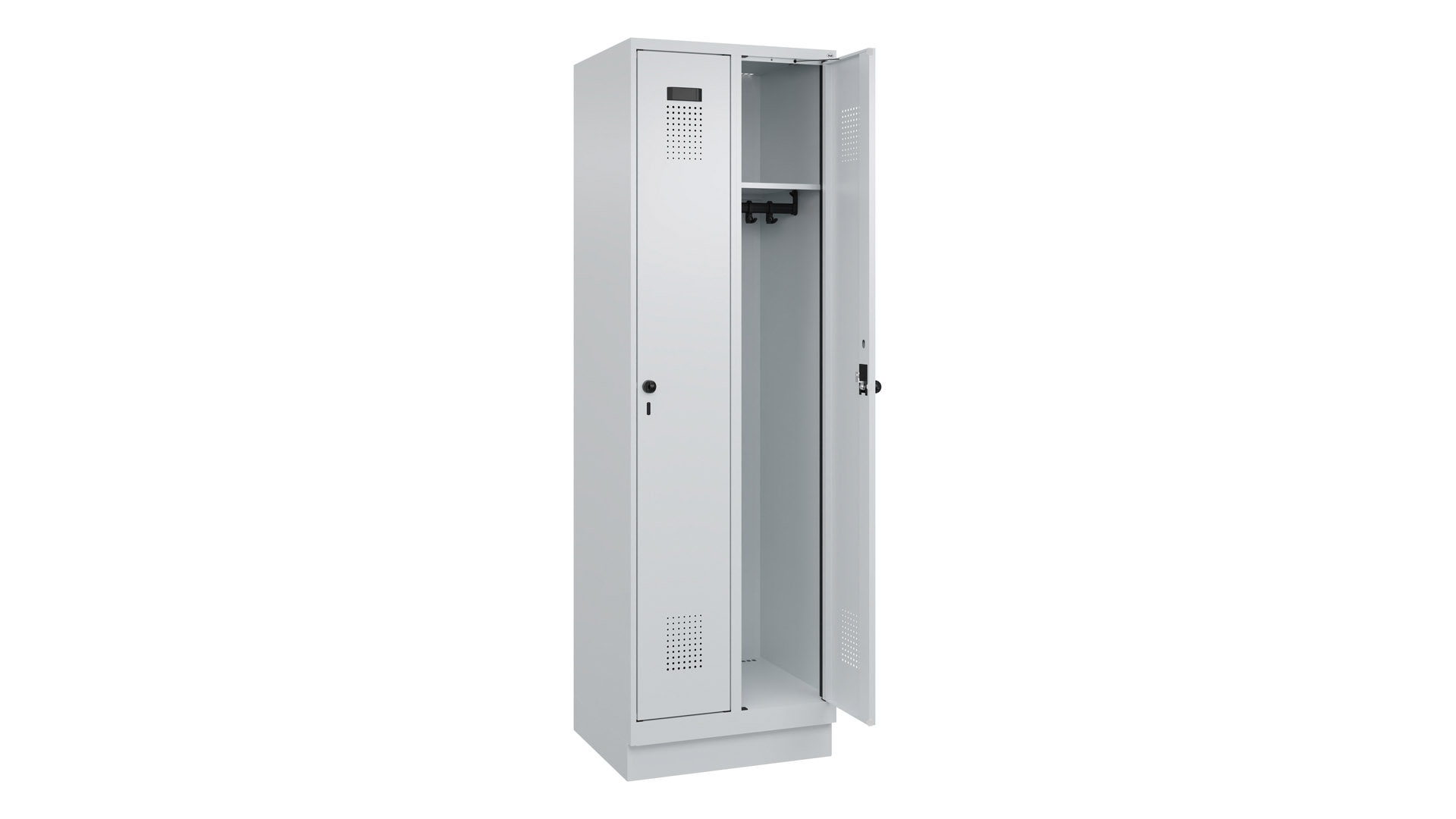 Spind - Garderobenschrank, Breite 60 cm, Höhe 195 cm, Tiefe 50 cm, 2 Abteile