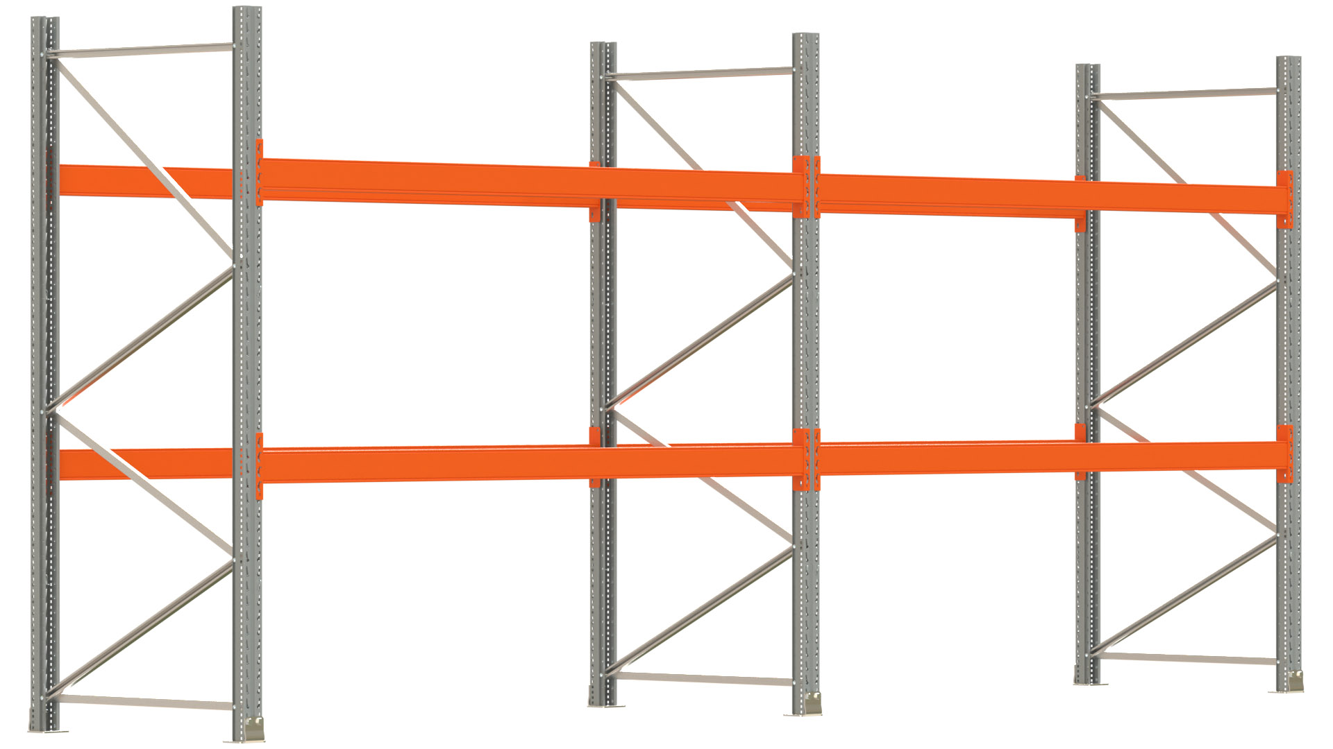 Palettenregal ARTUS - Breite 565,5 cm - Höhe 250 cm - Tiefe 110 cm - Fachlast 2000 kg - 18 Palettenstellplätze