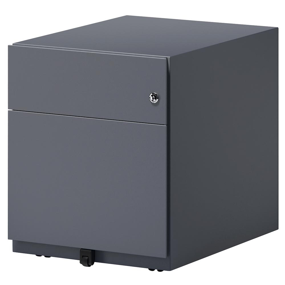 Rollcontainer, BxTxH 420x565x495 mm, 1 Schublade, 1 Hängeregistratur, seitliche Griffleisten, anthrazit