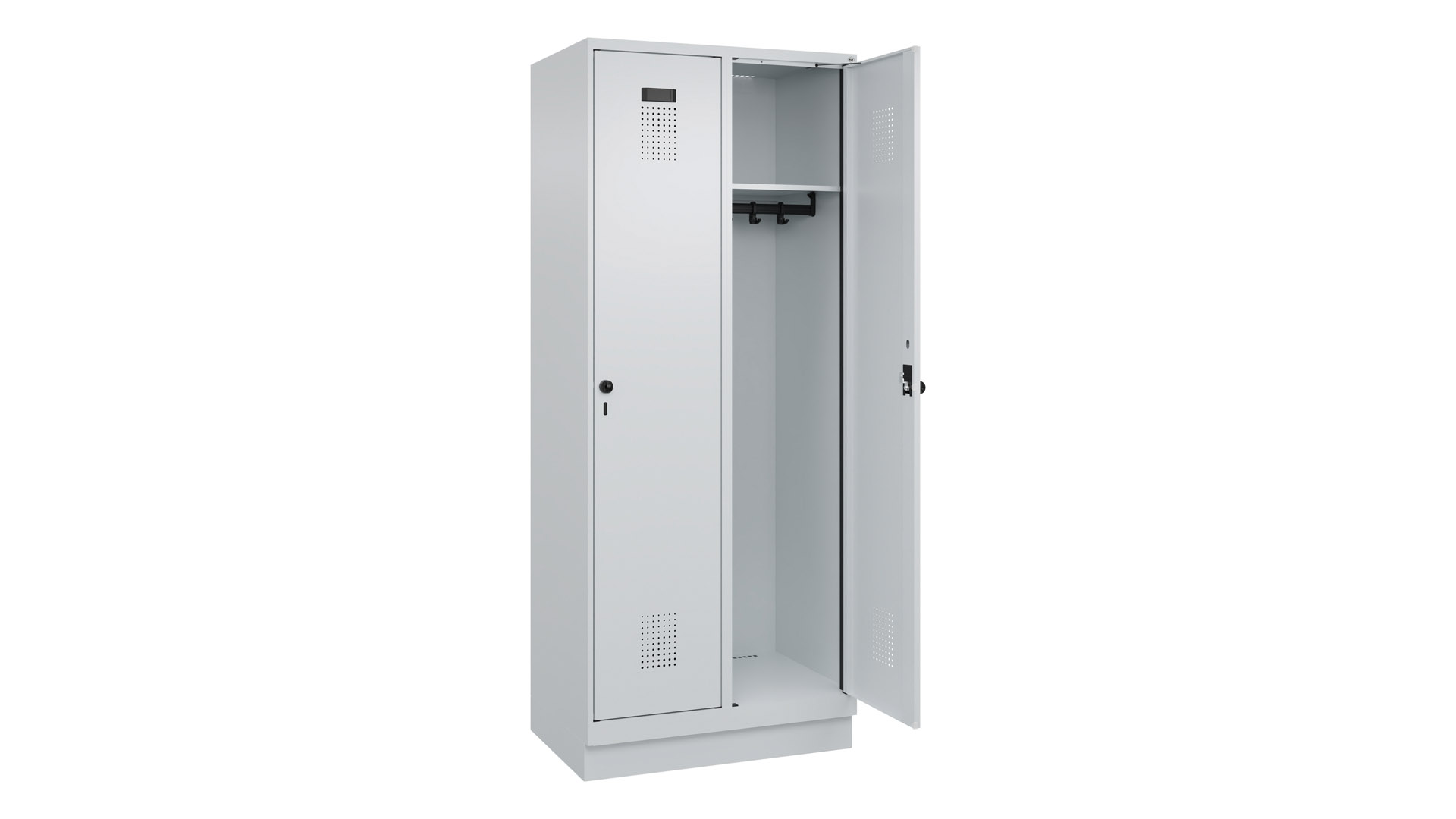 Spind - Garderobenschrank, Breite 80 cm, Höhe 195 cm, Tiefe 50 cm, 2 Abteile