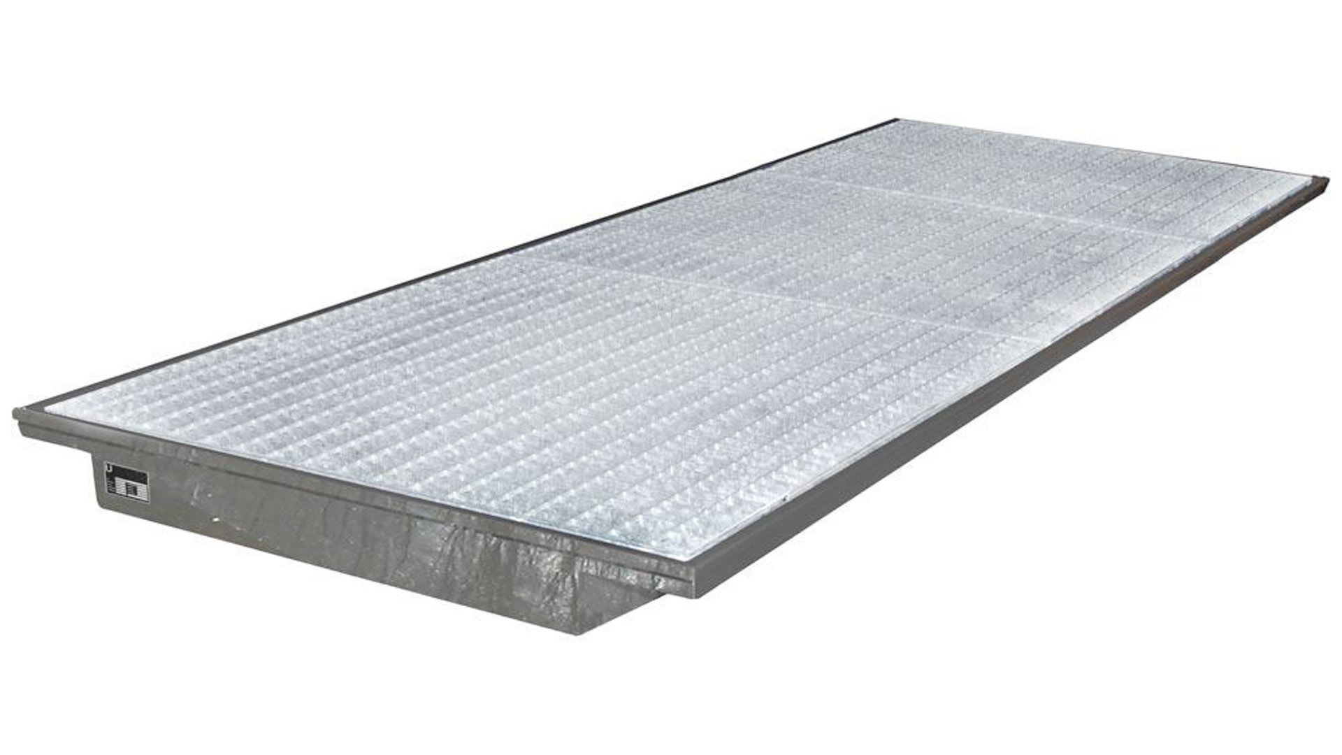 Regalwanne m. Gitterrost - (BxT) 3.550 x 1.250 mm - Volumen 260 l - verzinkt