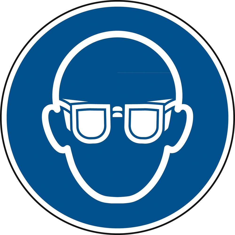 Gebotsschild, Augenschutz benutzen