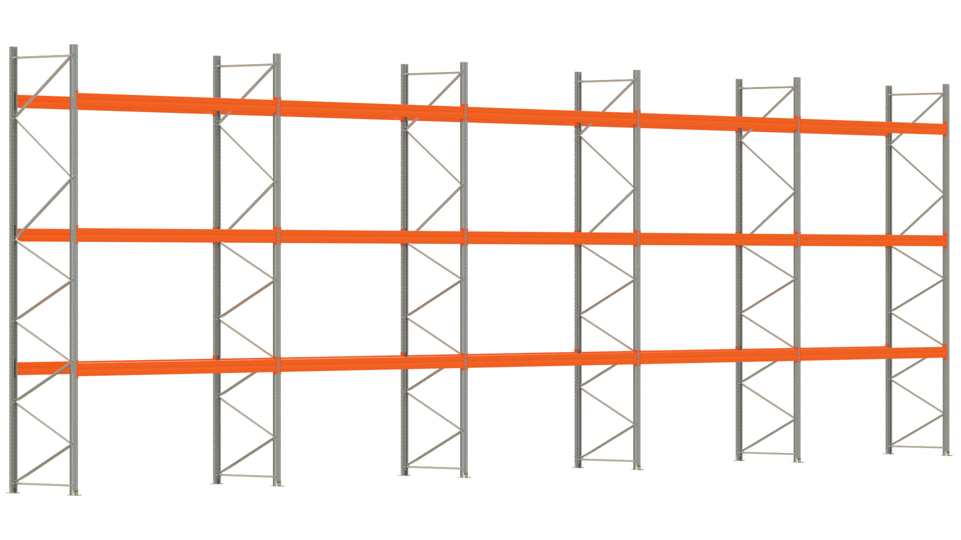 Palettenregal ARTUS - Breite 1851 cm - Höhe 550 cm - Tiefe 110 cm - Fachlast 2900 kg - 80 Palettenstellplätze