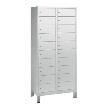 Akku Ladeschrank - Laptopschrank, Tabletschrank, Computerschrank auf Füßen, 20 Fächer mit Zylinderschloss u. Anschlagdämpfer, schwarzgrau, 1.850 x 810 x 500 mm (HxBxT)