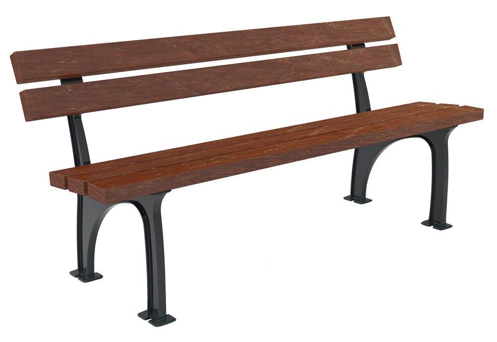 Parkbank mit Lehne - BxTxH 1770x466x823 mm - braun