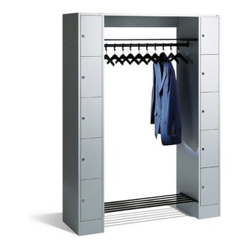 Garderobe, Garderobenanlage, Breite 143 cm, Höhe 195 cm, Tiefe 48 cm, 10 Fächer