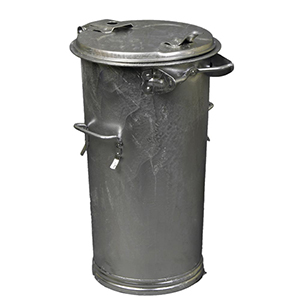 Mülleimer aus Stahlblech ohne Verschlussbügel