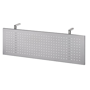 Sichtblende, BxH 1200x350 mm, für 1200 mm breite Schreibtische, aus gelochtem Metall, silber