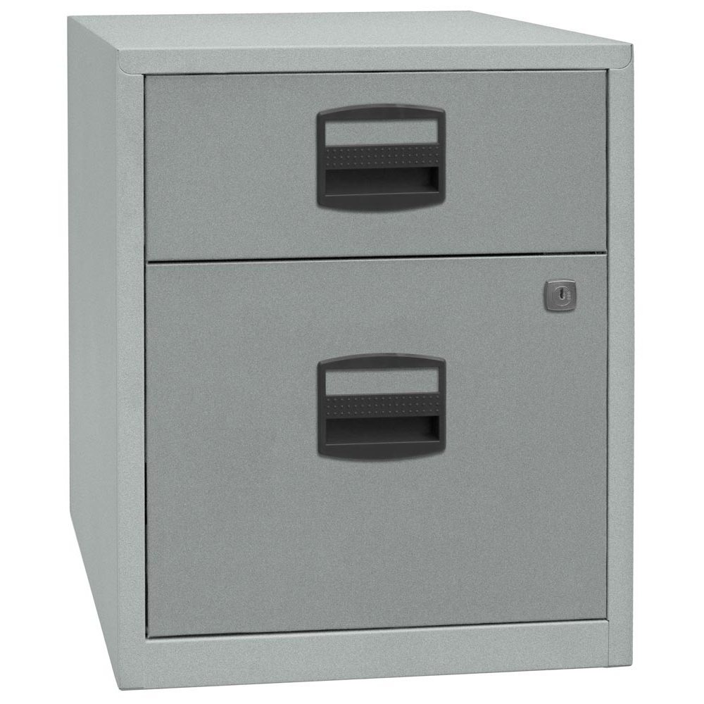 Rollcontainer, BxTxH 413x400x528 mm, 1 Schubladen, 1 Hängeregistratur, silber