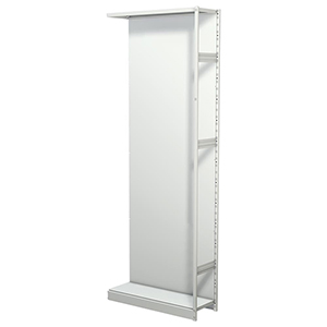 Aktenregal, Büroregal - Steckregal mit Rückwand, ohne Böden, Anbaufeld, BxTxH 960x300x2600 mm, lichtgrau