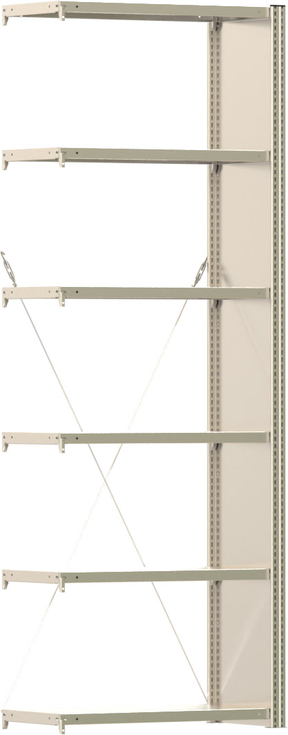 Fachbodenregal BERT - Breite: 87,5 cm - Tiefe: 40 cm - Höhe: 250 cm - 6 Böden - Anbauregal