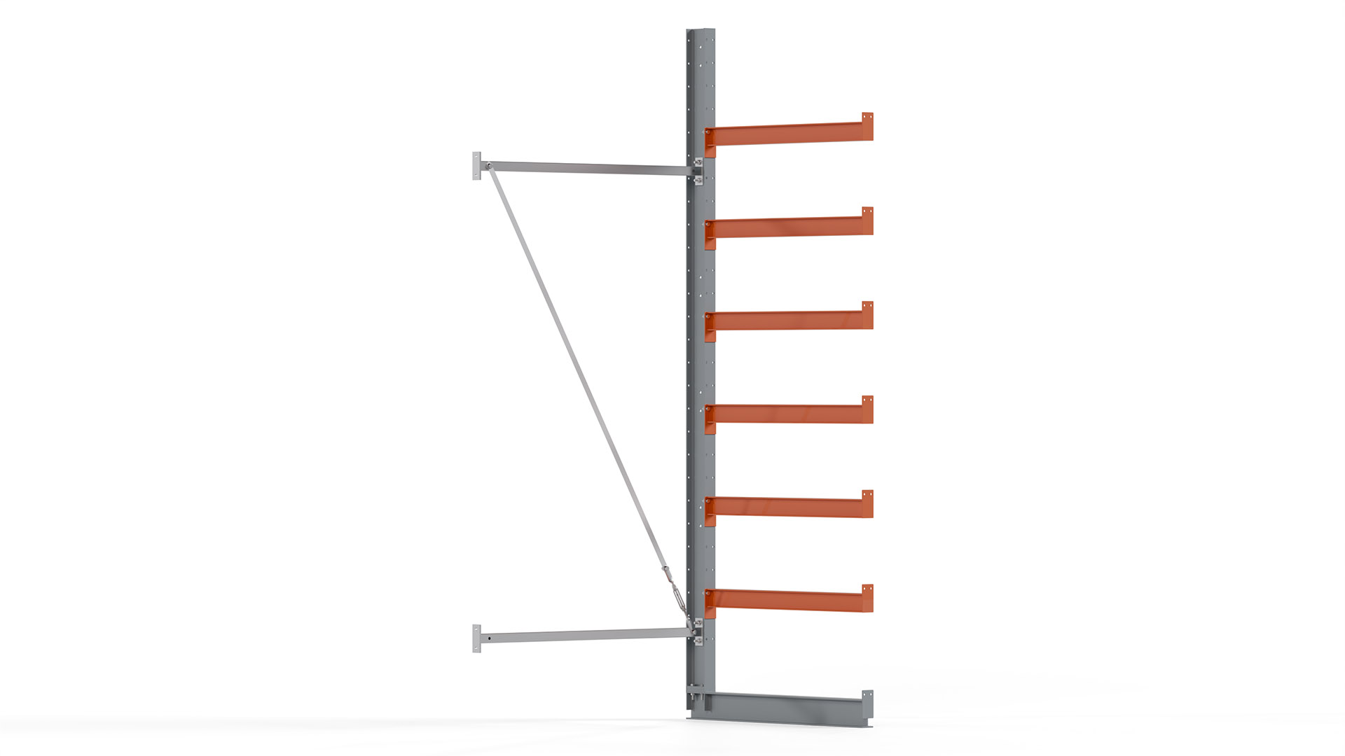Kragarmregal KARL basic - Anbaufeld - Breite: 100 cm - Höhe: 300 cm - Tiefe: 112 cm - Traglast je Arm: 450 kg - einseitig