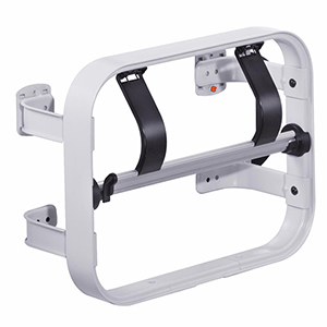 Papierabroller, für Rollenbreite 300 mm, AchsDurchm. 20 mm, mit glattem Schneidmesser, BxTxH 384x220x310 mm, lichtgrau