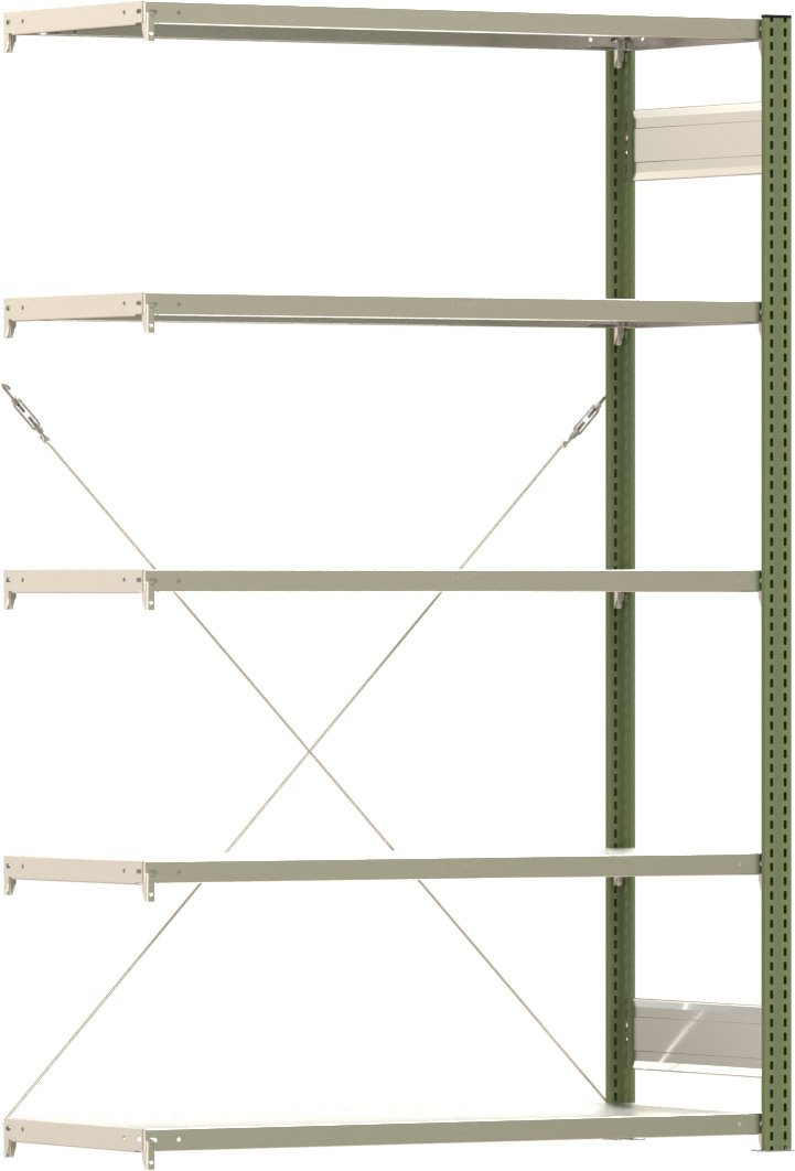 Fachbodenregal BERT - Breite: 128,5 cm - Tiefe: 50 cm - Höhe: 200 cm - 5 Böden - Anbauregal