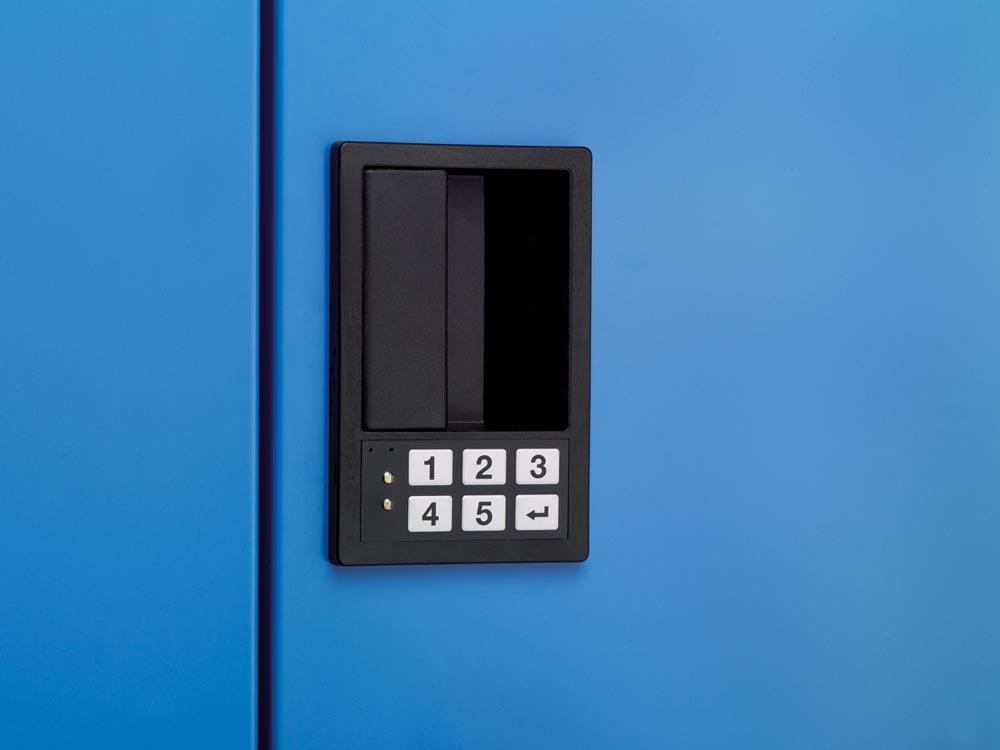 Schwerlastschrank - 1950x1100x641 mm - Vollblech-Flügeltüren - Code Lock - blau