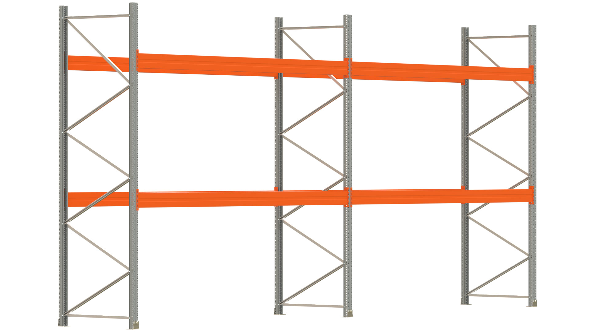 Palettenregal ARTUS - Breite 745,5 cm - Höhe 350 cm - Tiefe 110 cm - Fachlast 3700 kg - 24 Palettenstellplätze