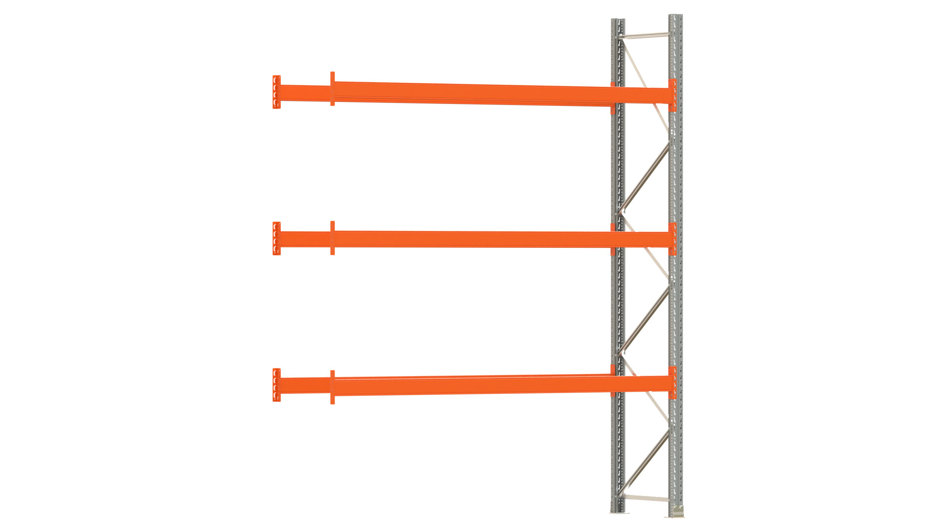 Palettenregal ARTUS - Anbaufeld - Breite 278,5 cm - Höhe 350 cm - Tiefe 80 cm - 3 Träger Ebenen