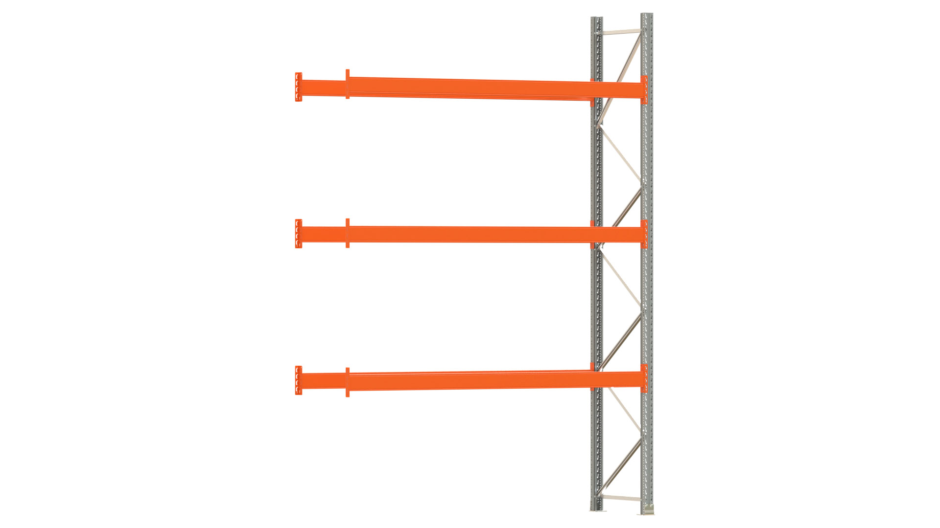 Palettenregal ARTUS - Anbaufeld - Breite 278,5 cm - Höhe 400 cm - Tiefe 80 cm - 3 Träger Ebenen