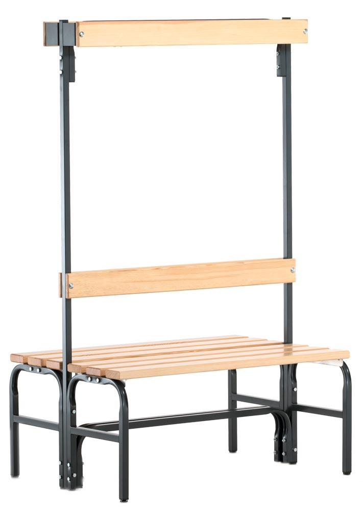 Garderobenbank, doppelseitig, Breite 101,5 cm, Höhe 165 cm, Tiefe 72,5 cm