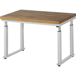 Elektrisch höhenverstellbarer Arbeitstisch, Breite 125 cm, Tiefe 90 cm, Höhe 114 cm,  Schublade(n), Platte: Buche-Riegel