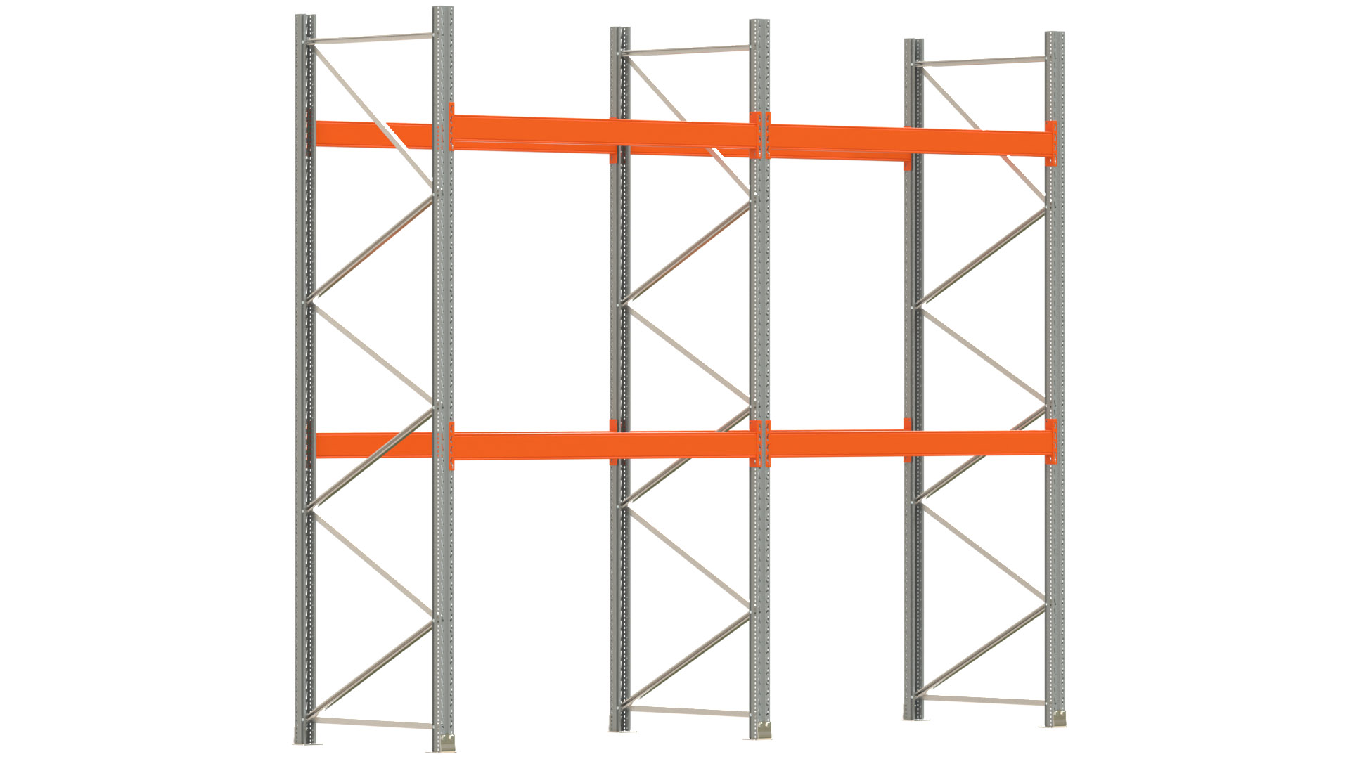 Palettenregal ARTUS - Breite 405,5 cm - Höhe 350 cm - Tiefe 110 cm - Fachlast 3000 kg - 12 Palettenstellplätze