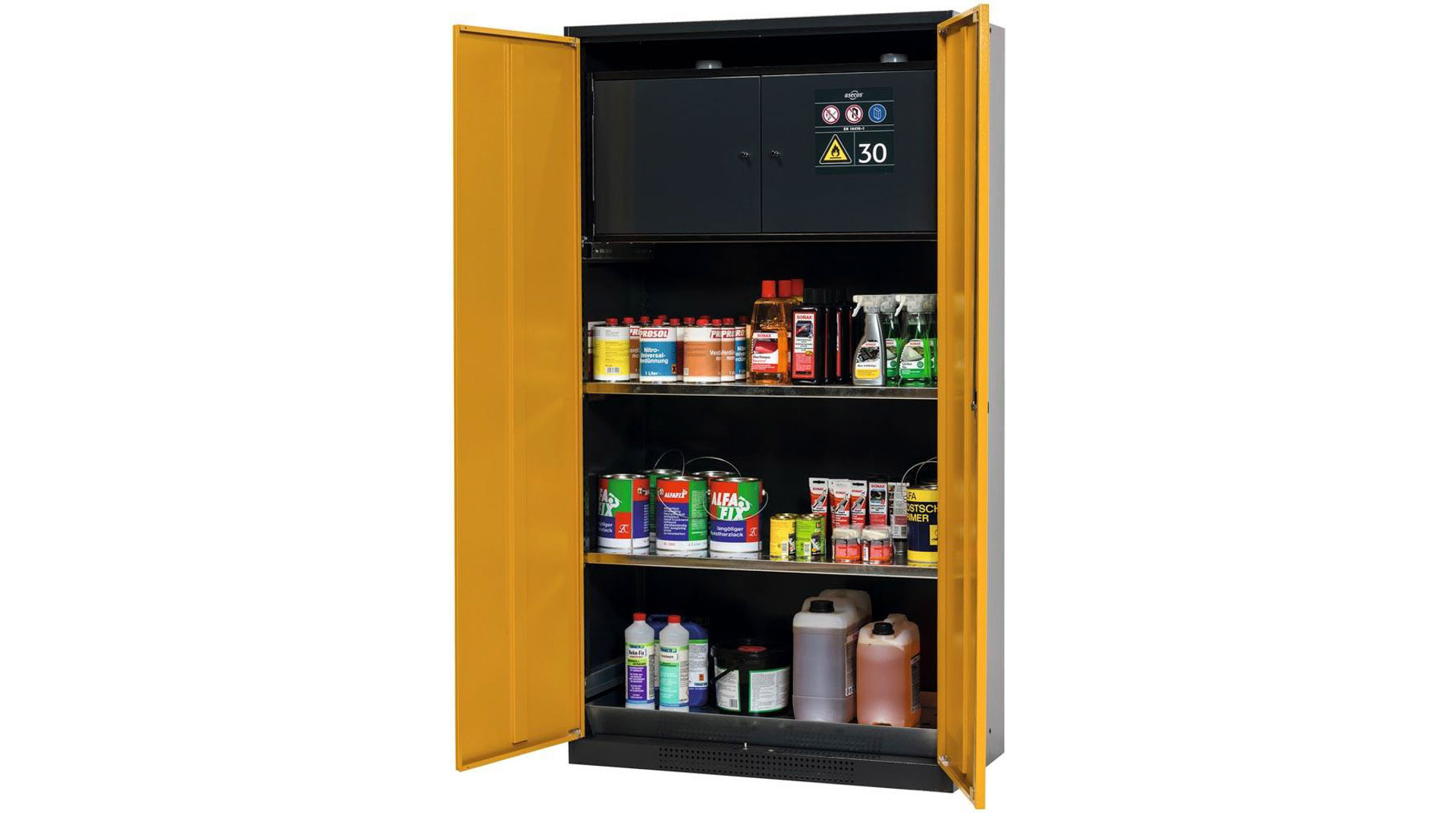 Gefahrstoffschrank, Chemikalienschrank mit Sicherheitsbox