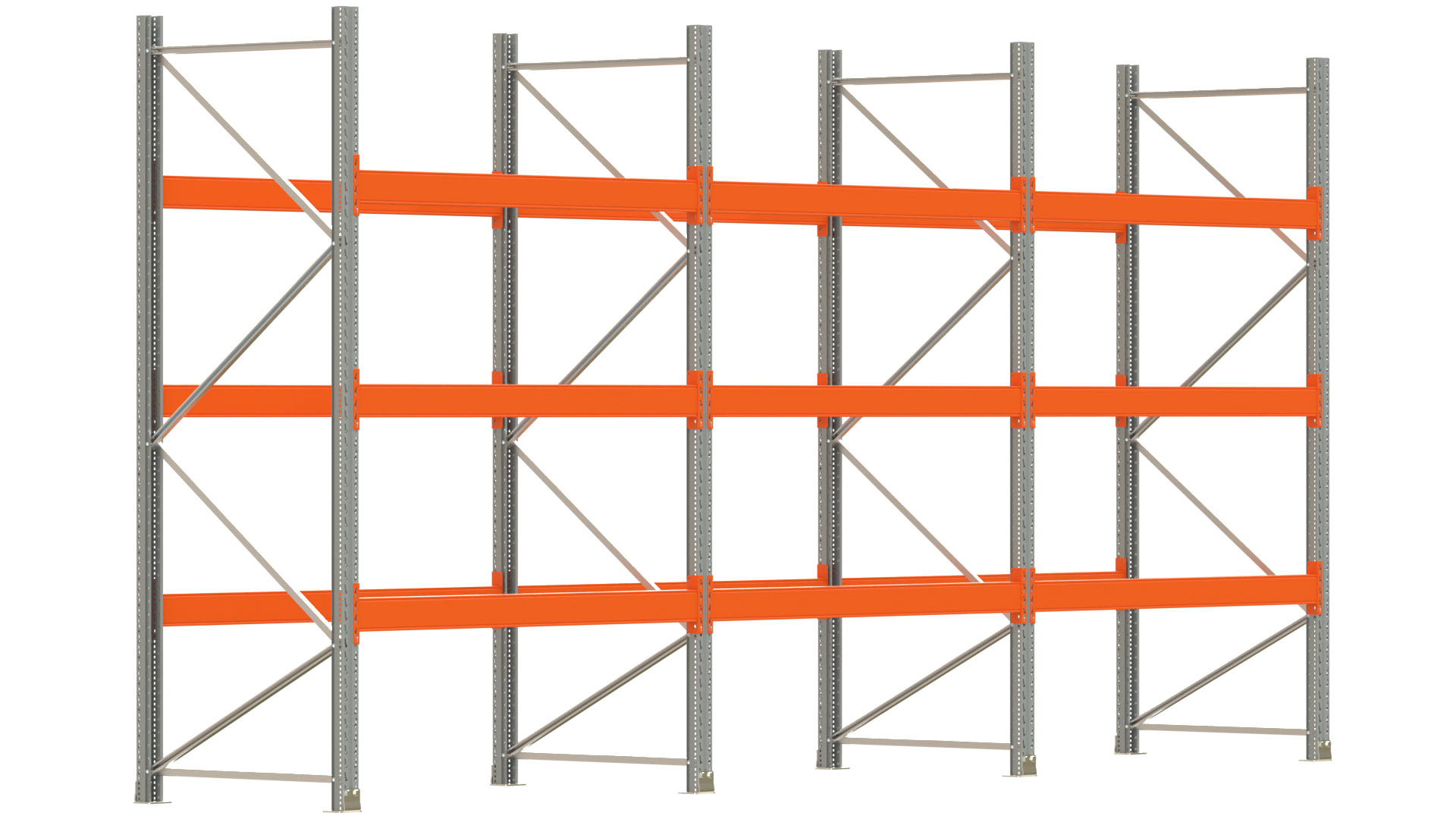 Palettenregal ARTUS - Breite 604 cm - Höhe 300 cm - Tiefe 110 cm - Fachlast 3000 kg - 24 Palettenstellplätze