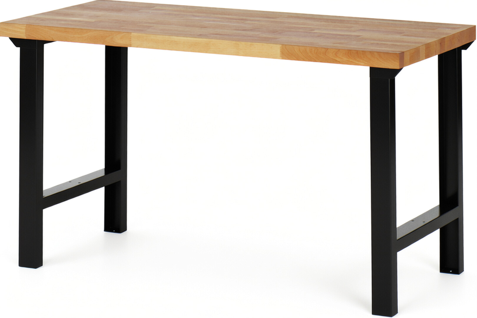 Werkbank schwarz, BxTxH 1500x700x840 mm, Platte Buche 40 mm, RAL 9011, Traglast 750 kg