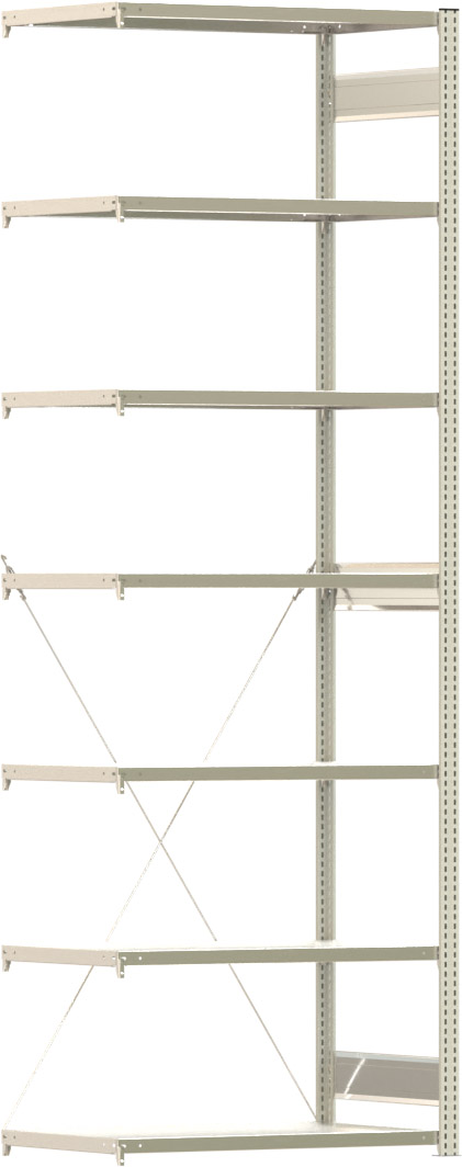 Fachbodenregal BERT - Breite: 100,5 cm - Tiefe: 60 cm - Höhe: 300 cm - 7 Böden - Anbauregal