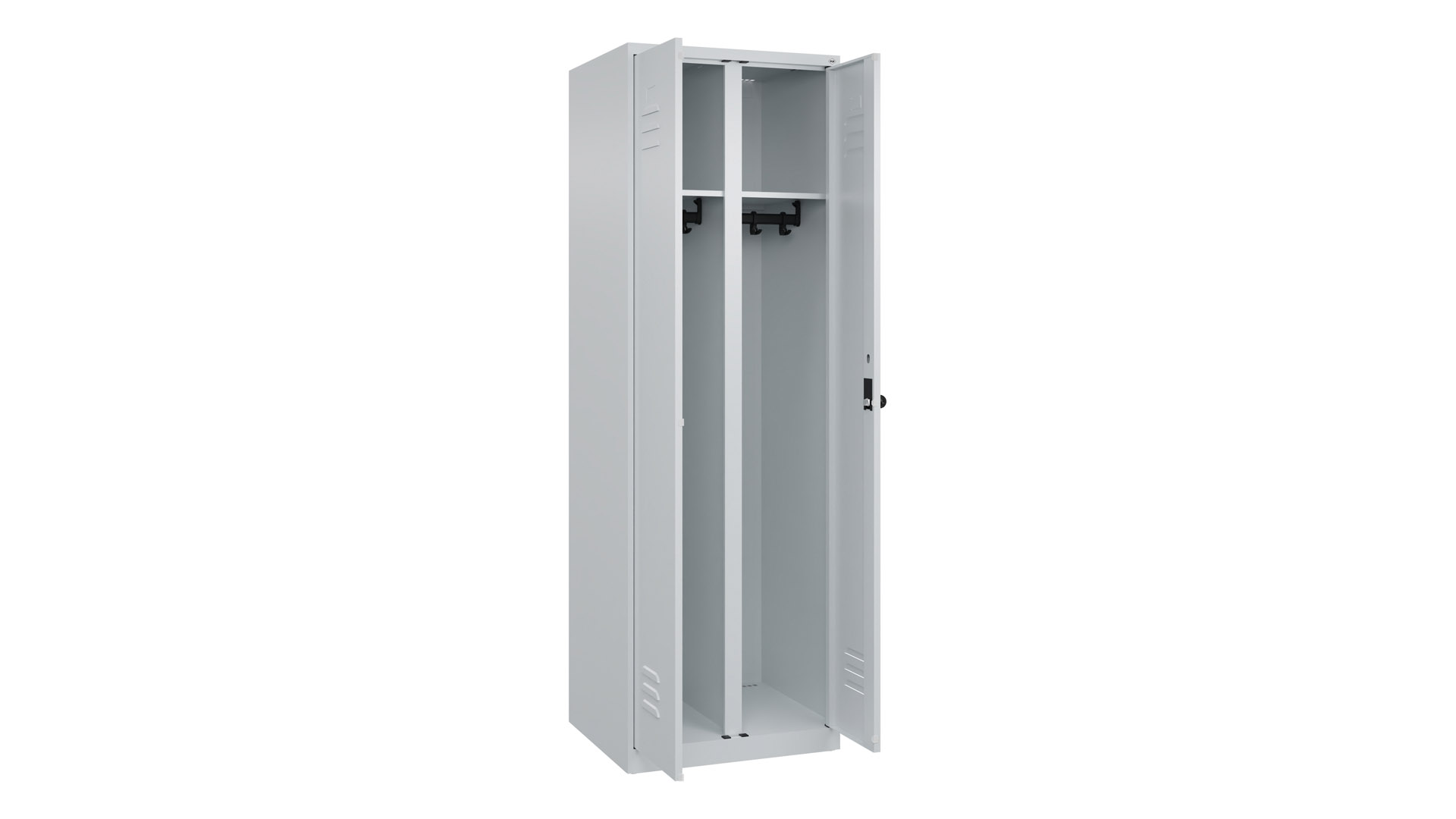 Doppelspind - schwarz weiß Trennung,  Breite 60 cm,  Höhe 185 cm,  Tiefe 50 cm,  2 Abteile