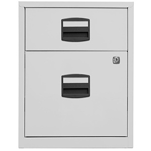 Rollcontainer, BxTxH 413x400x528 mm, 1 Schubladen, 1 Hängeregistratur, lichtgrau