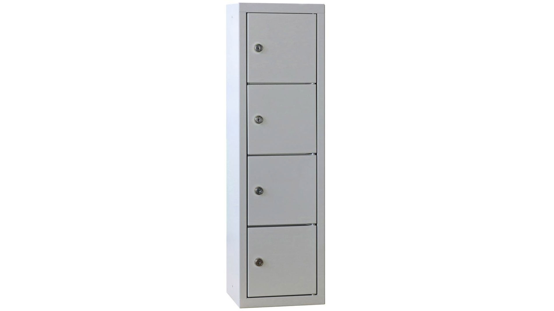 Schließfachschrank, Breite 22,5 cm, Höhe 77,8 cm, Tiefe 20 cm, 4 Fächer