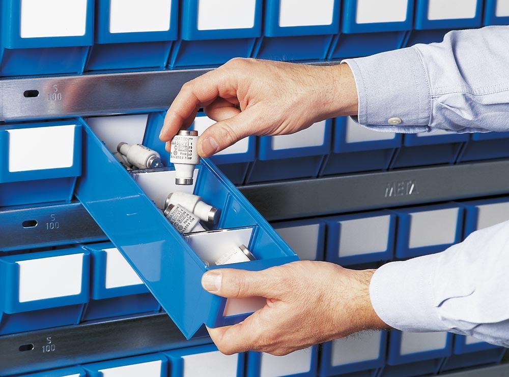 Etiketten für Regalkästen, passend zu Regalkästen mit Breite 183 mm, VE 100 Stück