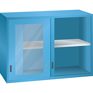 Schiebetürenschrank mit Sichtfenster als Aufsatzschrank