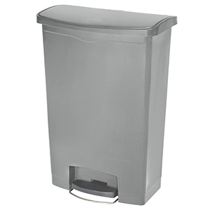 Tretmülleimer, Kunststoff, Volumen 90 l, BxTxH 570x353x826 mm, Pedal an breiter Seite, grau