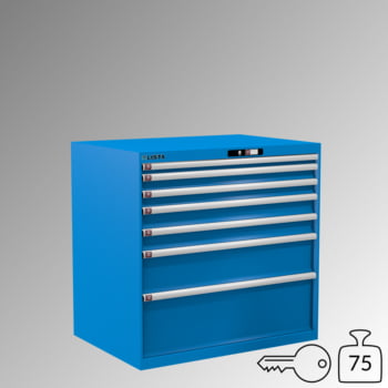 Lista Schubladenschrank - 78.292.010 - 1.000x1.023x725 mm (HxBxT) - 7 Schubladen - 75 kg - Key Lock - lichtblau (RAL 5012)