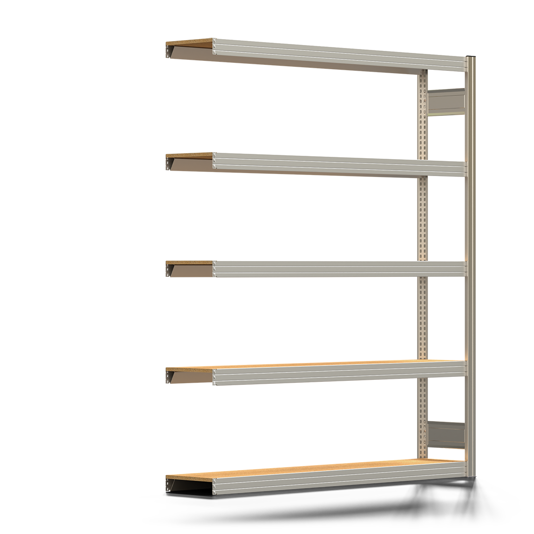 Fachbodenregal BERT - Breite: 169,5 cm - Tiefe: 30 cm - Höhe: 200 cm - 5 Böden - Anbauregal